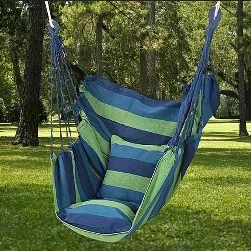 Blue and green stripe hammock - and,