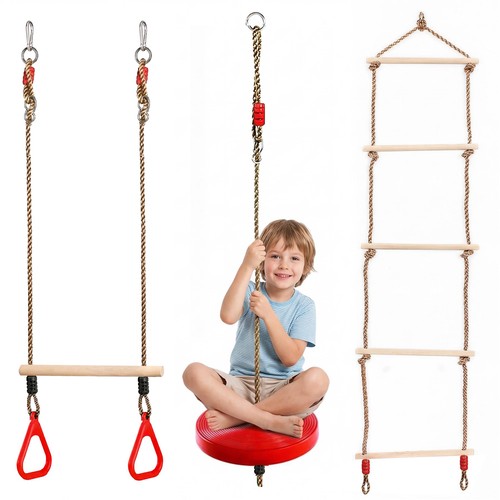 Button swing seat rope ladder - swing,